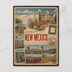 New Mexico Authentic Vintage Style Postcard