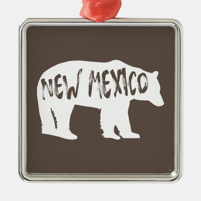 New Mexico Bear Metal Tree Decoration (Front)