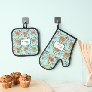 New Mexico Biscochito Cookies Zia Sun Oven Mitt & Pot Holder Set