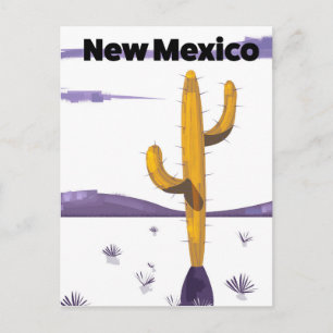 New Mexico Cactus vintage style vacation poster. Postcard