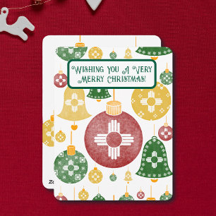 New Mexico Christmas Ornaments Zia Red Green Blue  Holiday Card