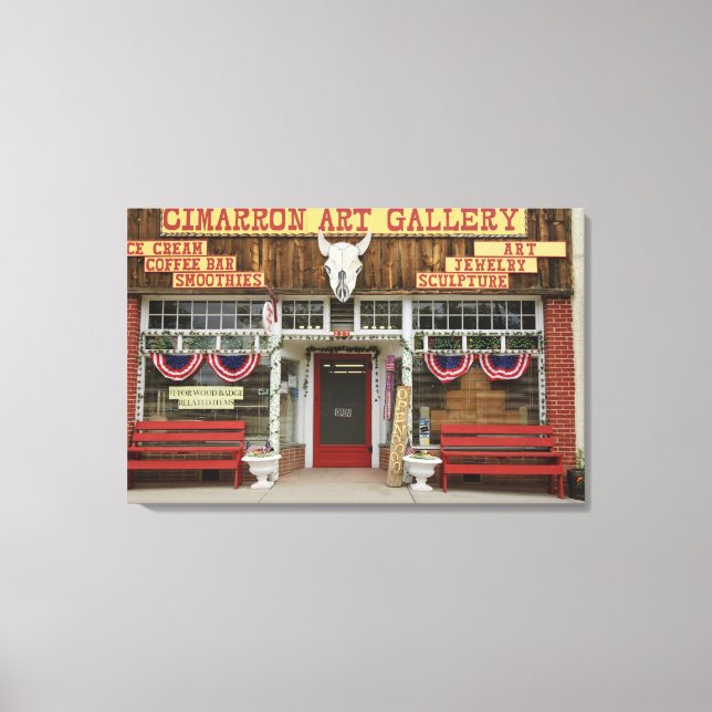 New Mexico, Cimarron. Cimarron art gallery, New Canvas Print (Front)