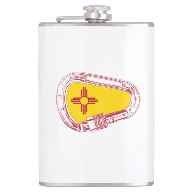 New Mexico Climbing Carabiner Hip Flask (Front)