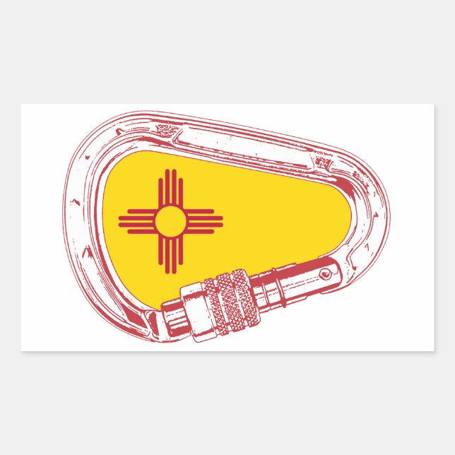 New Mexico Climbing Carabiner Rectangular Sticker (Front)