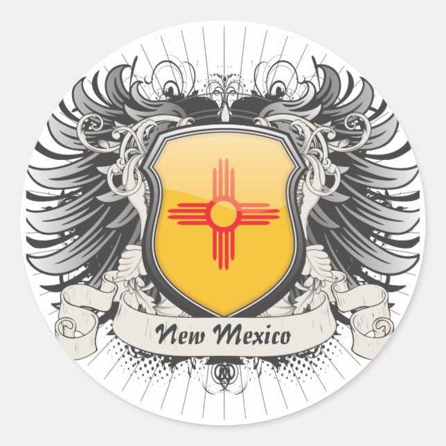 New Mexico Crest Classic Round Sticker (Front)
