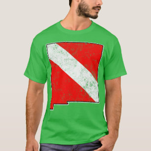 New Mexico Dive Flag Scuba Diving State Map Dive F T-Shirt