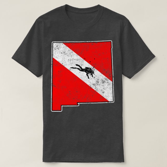 New Mexico Dive Flag Scuba Diving State Map Dive F T-Shirt (Design Front)