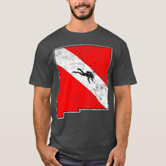 New Mexico Dive Flag Scuba Diving State Map Dive F T-Shirt