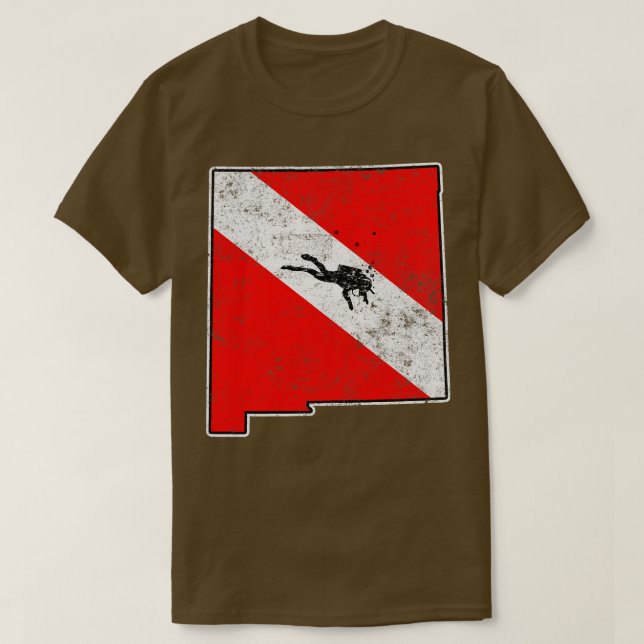 New Mexico Dive Flag Scuba Diving State Map Dive F T-Shirt (Design Front)