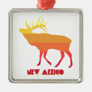 New Mexico Elk Metal Tree Decoration