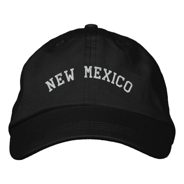 New Mexico Embroidered Adjustable Cap Black (Front)