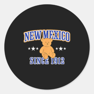 New Mexico Est. 1912, Nm Usa Patriotic Teddy Bear Classic Round Sticker