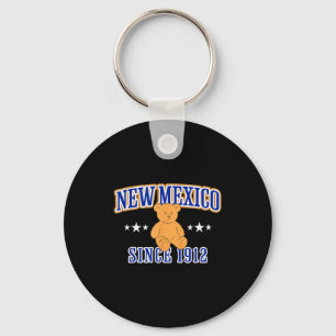 New Mexico Est. 1912, Nm Usa Patriotic Teddy Bear Key Ring