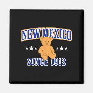 New Mexico Est. 1912, Nm Usa Patriotic Teddy Bear Magnet