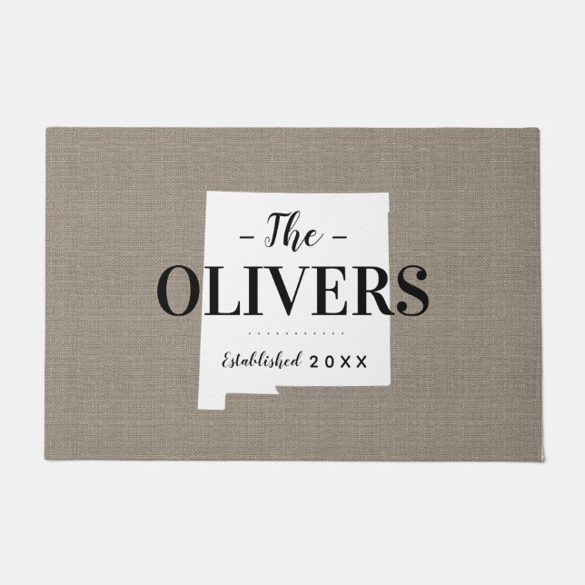 New Mexico Family Monogram State Doormat (Front)