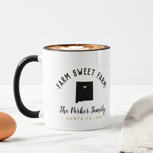 New Mexico Farm Sweet Farm Family Monogram Mug (Creator Uploaded)