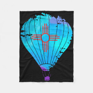New Mexico Festival Hot Air Balloon Zia Gift  Fleece Blanket