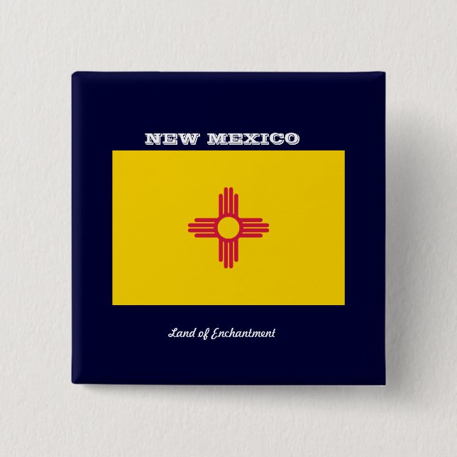 New Mexico Flag 15 Cm Square Badge (Front)