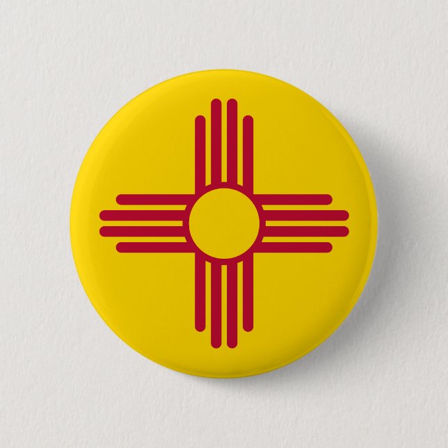 New Mexico Flag 6 Cm Round Badge (Front)