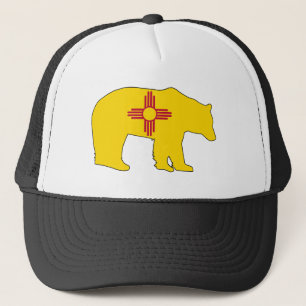 New Mexico Flag Bear Trucker Hat