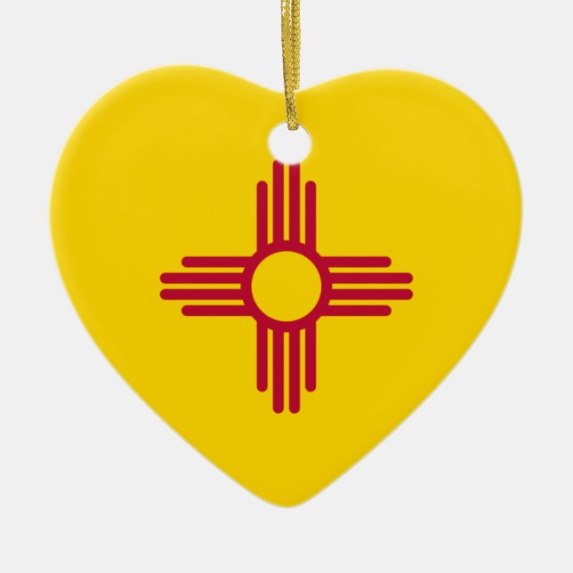 New Mexico Flag Heart Ornament (Front)