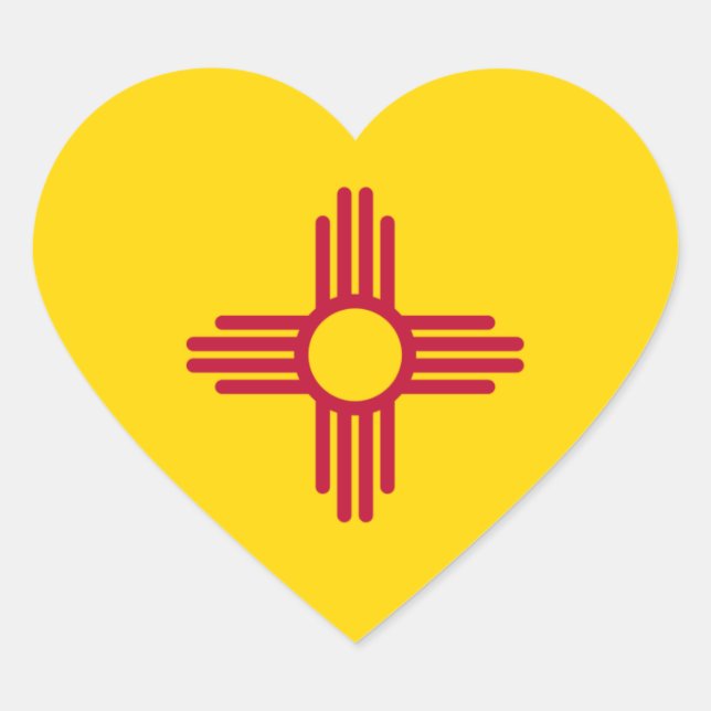 New Mexico Flag Heart Sticker (Front)