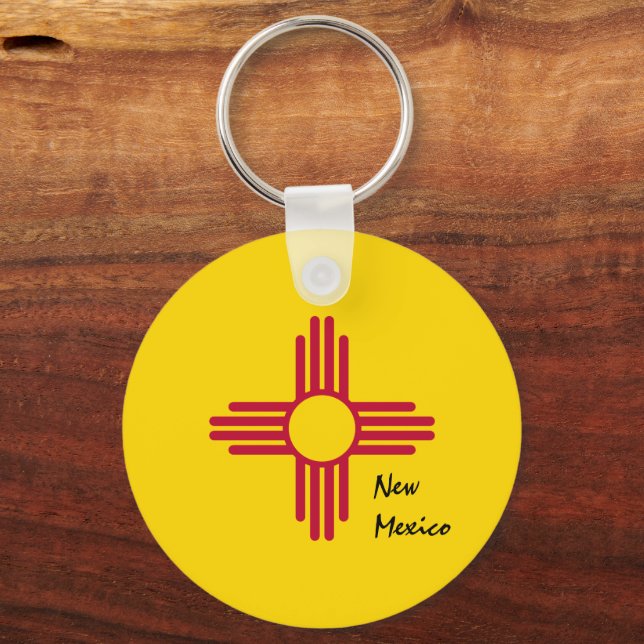 New Mexico Flag & New Mexico patriots /sports Key Ring (Front)