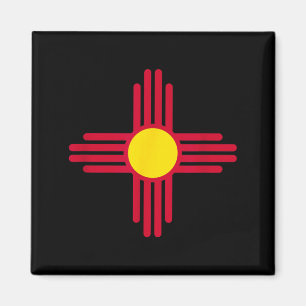 New Mexico Flag Red Zia Sun Symbol Magnet
