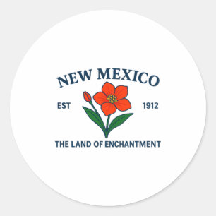 New Mexico Flower Premium Tri-blend Classic Round Sticker
