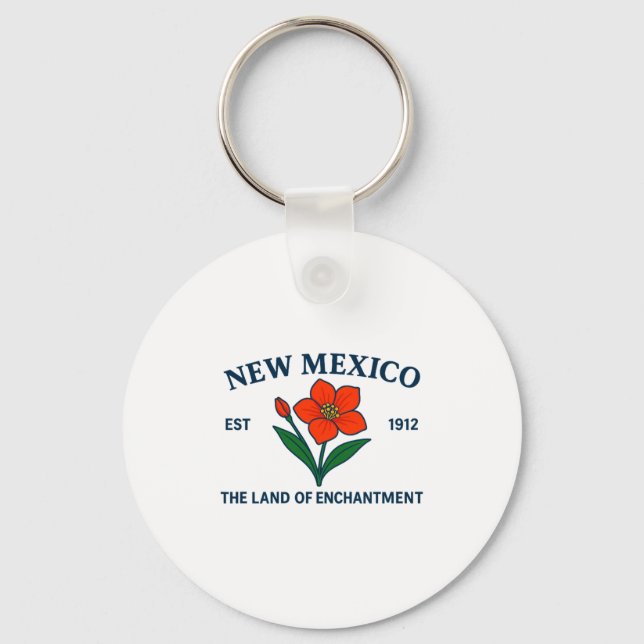 New Mexico Flower Premium Tri-blend  Key Ring (Front)
