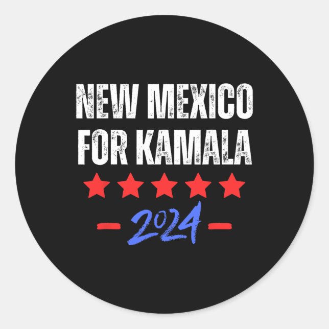 New Mexico For Kamala 2024 Dnc Kamala Harris Suprt Classic Round Sticker (Front)