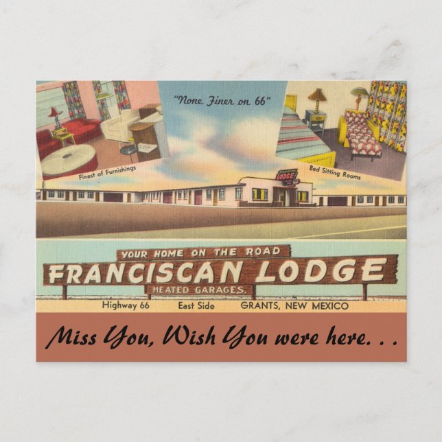 New Mexico, Franciscan Lodge, Grants Postcard (Front)
