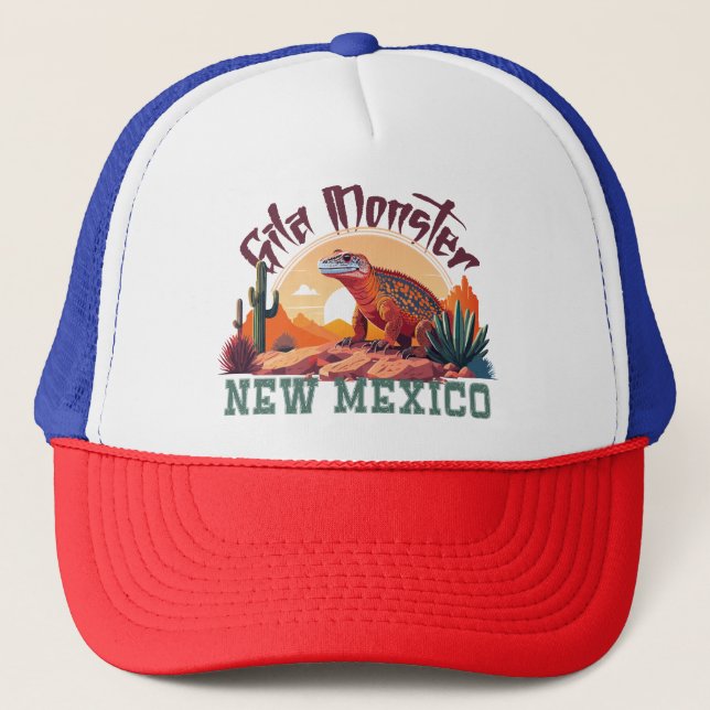 New Mexico Gila Monster In Desert Environment  Trucker Hat (Front)