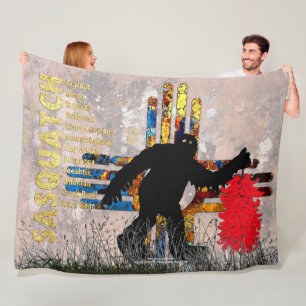 New Mexico Hatch Chili and Sasquatch Fleece Blanket