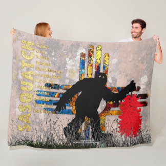 New Mexico Hatch Chili and Sasquatch Fleece Blanket