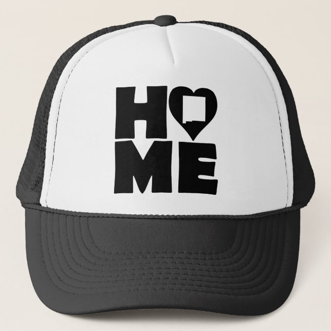 New Mexico Home Heart State Ball Cap Trucker Hat (Front)