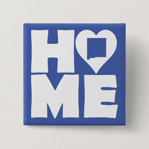 New Mexico Home Heart State Button Badge Pin