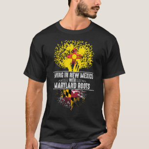 New Mexico Home Maryland Roots State Tree Flag T-Shirt