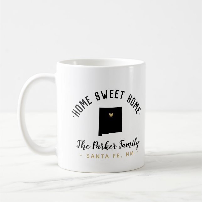 New Mexico Home Sweet Home Family Monogram Mug (Left)