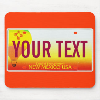 New Mexico hot air balloon license plate mouse pad