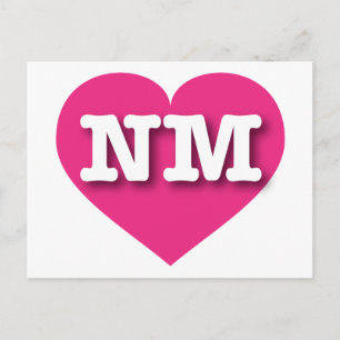 New Mexico Hot Pink Heart - I love NM Postcard