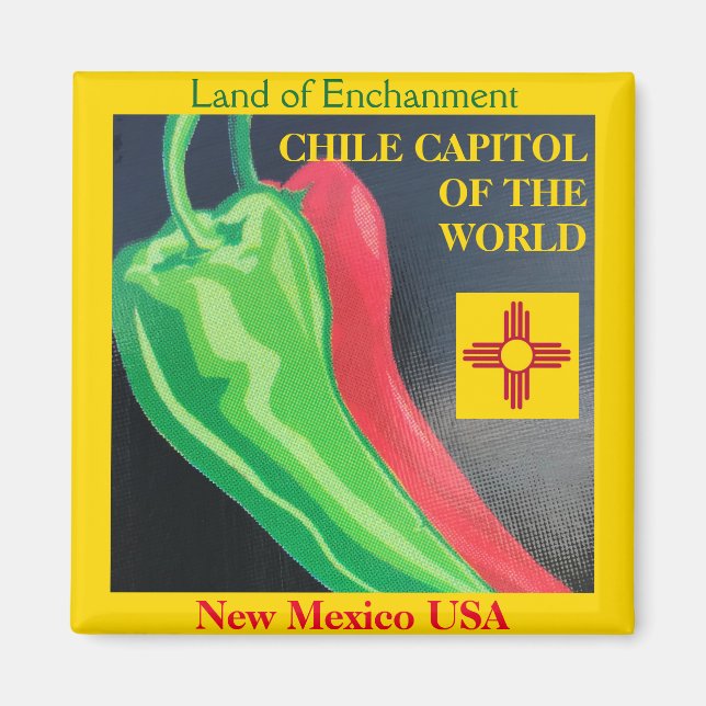 New Mexico License Plate Chile Magnet Zia (Front)