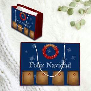 New Mexico Luminarias Farolitos Zia Red Chile  Large Gift Bag