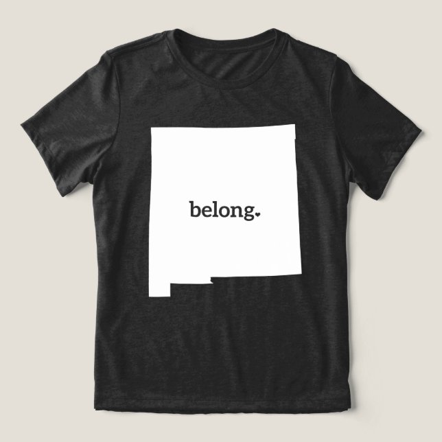 New Mexico Map Belong, State Pride Tri-Blend Shirt (Design Front)