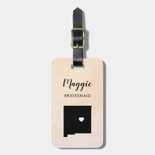 New Mexico Map Luggage Tag, Wedding Party Welcome Tag