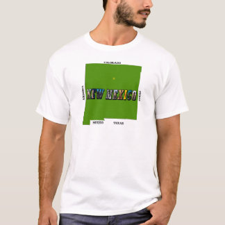 New Mexico Map Outline Photo Text T-Shirt
