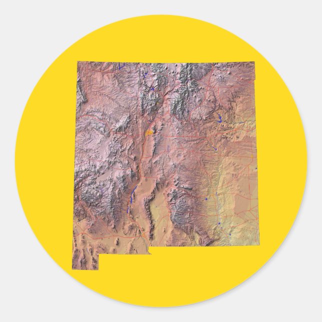 New Mexico Map Sticker (Front)