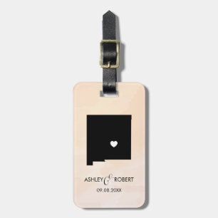 New Mexico Map Wedding Luggage Tag, Gift Luggage Tag