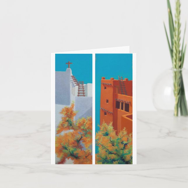 "New Mexico Morning" and "Pueblo Fall" Card (Front)