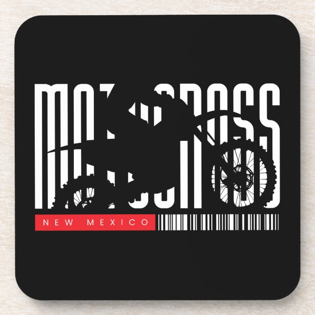 New Mexico Motocross Motorcycle Silhouette Coaster (Front)